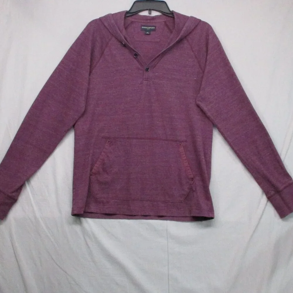 Banana‎ Republic Longsleeve Hoodie Shirt Burgundy Red Men Size | M